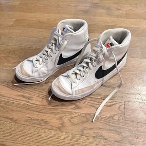 Nike Kids White and Black High-Top Sneakers